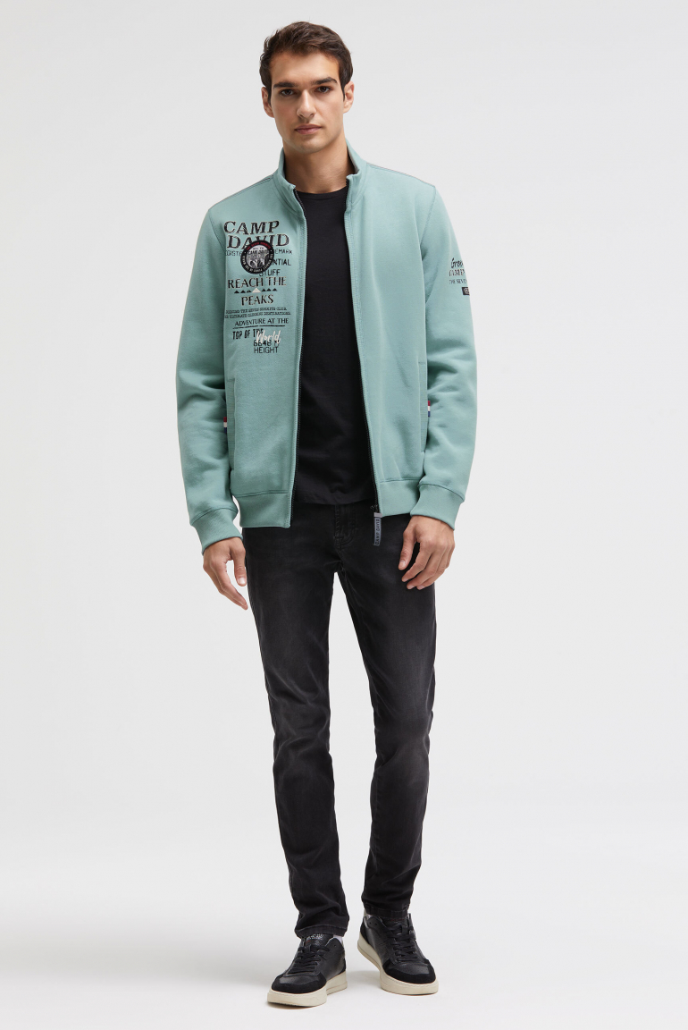Sweatjacke mit Logo Prints, Stickereien und Patches