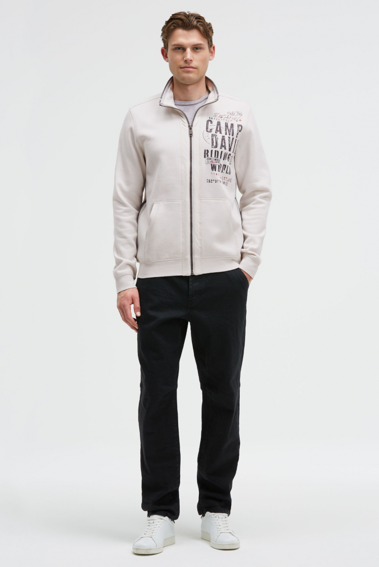 Sweatjacke mit Pikee-Tapes und Artwork