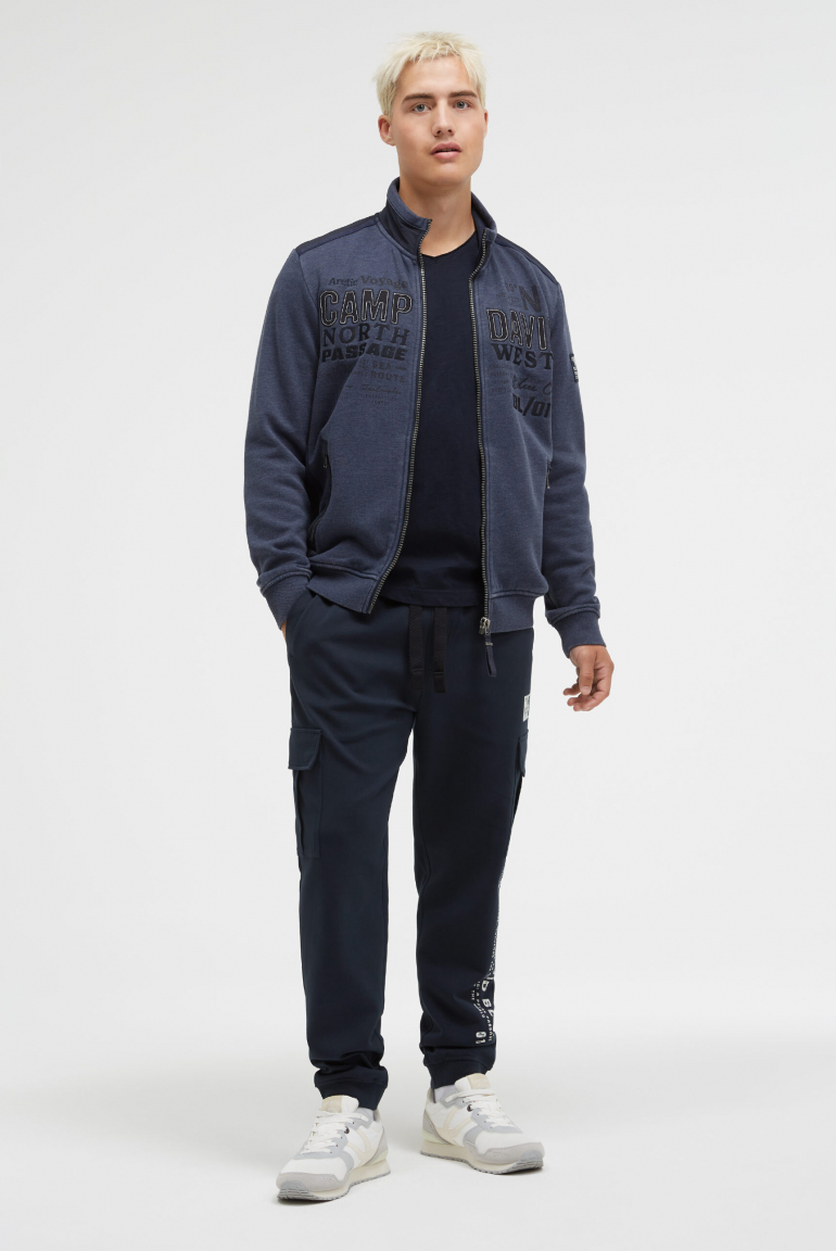 Sweatjacke mit Ripstop-Details und Label-Applikationen