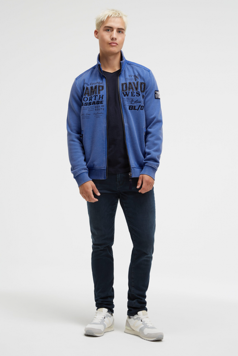 Sweatjacke mit Ripstop-Details und Label-Applikationen