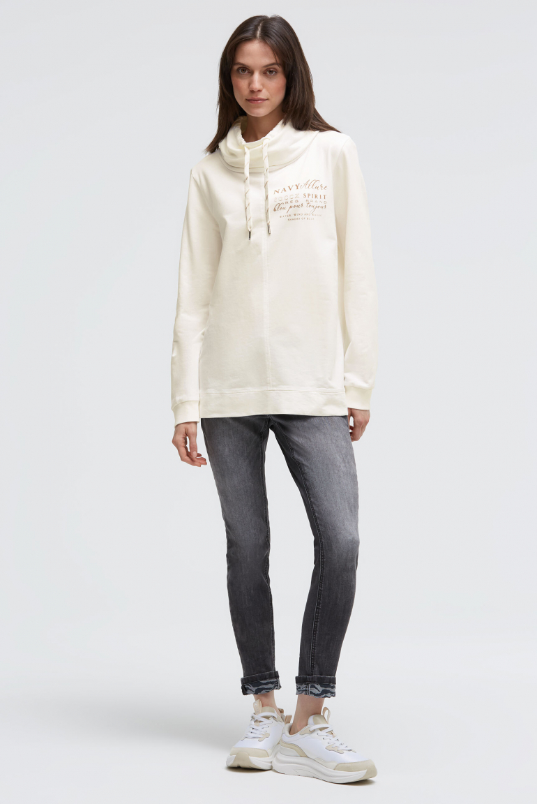Sweatshirt mit hohem Kragen und Backprint