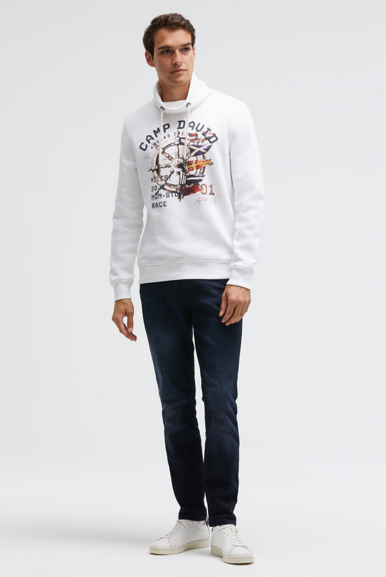 Sweatshirt mit Kragen und Photoprint