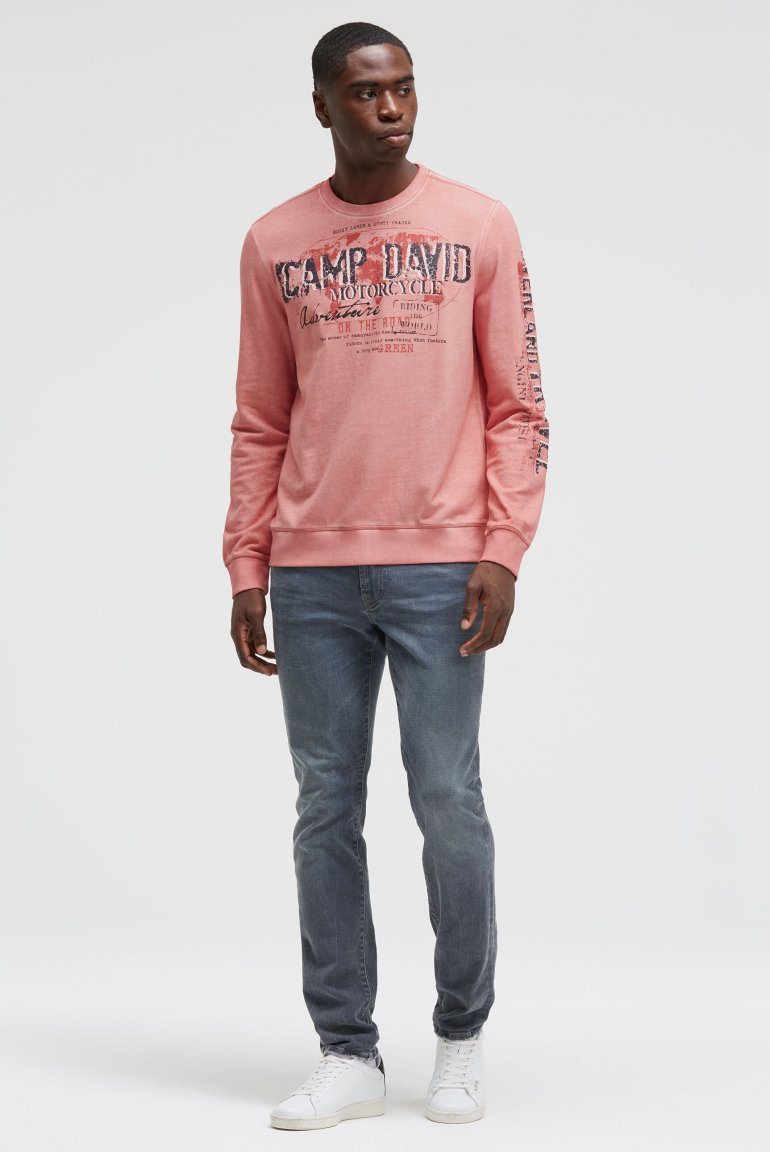 Sweatshirt Oil Dyed mit Crack Prints