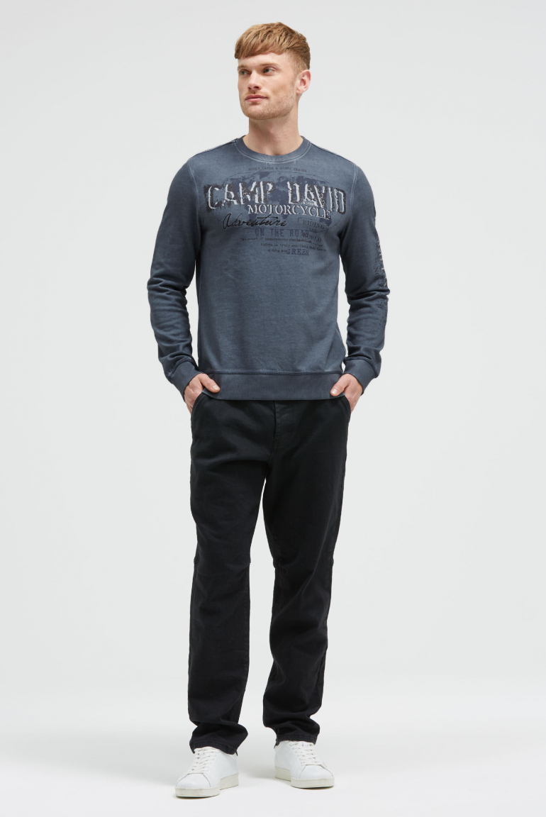 Sweatshirt Oil Dyed mit Crack Prints