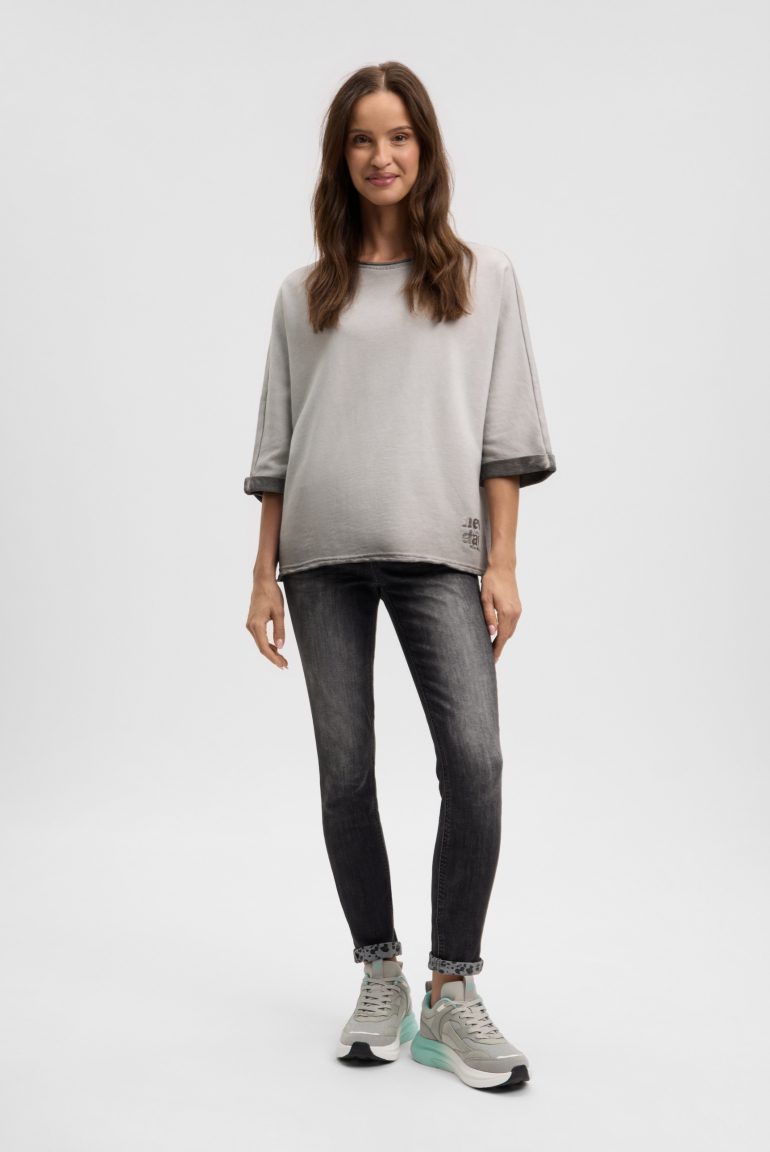 Sweatshirt Oil Dyed mit Kurzarm und Backprint