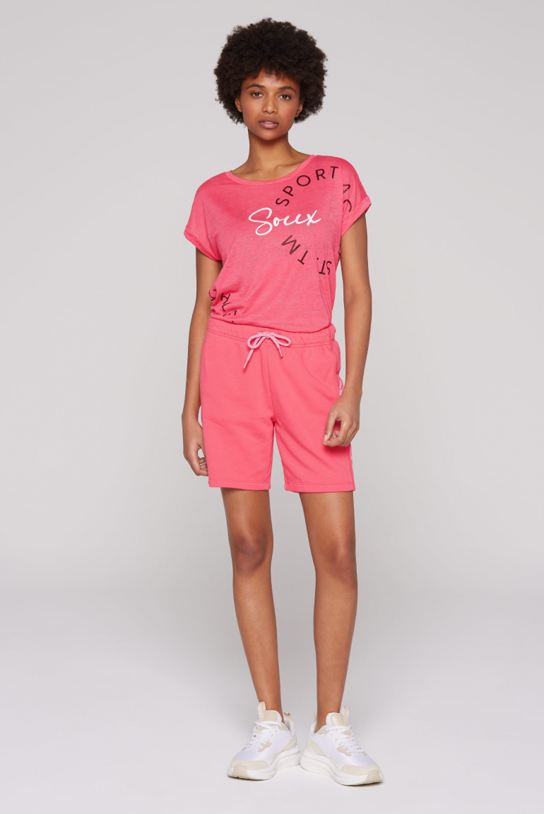 Sweatshorts mit Logo Print an den Seiten
