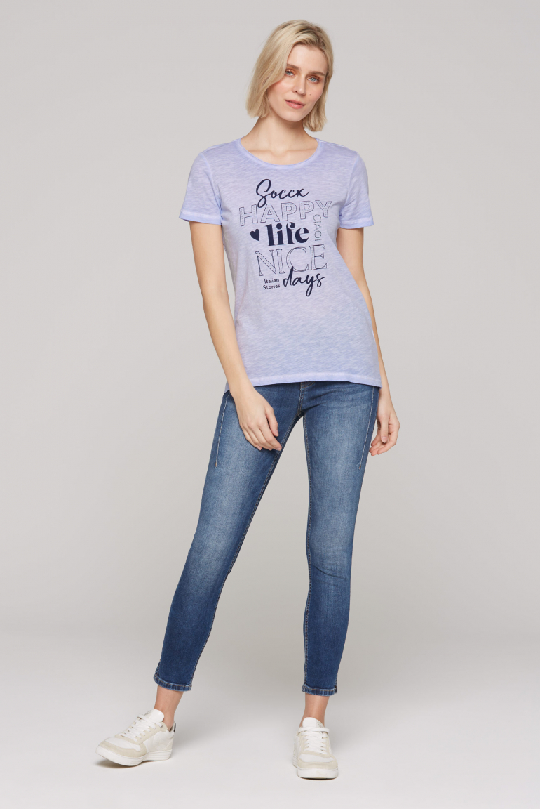 T-Shirt mit Glitter Wording Print