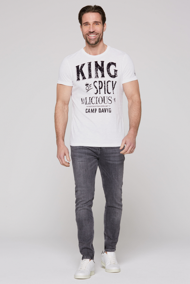 T-Shirt mit Label Print