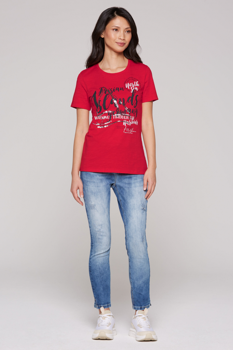 T-Shirt mit Pailletten-Artwork