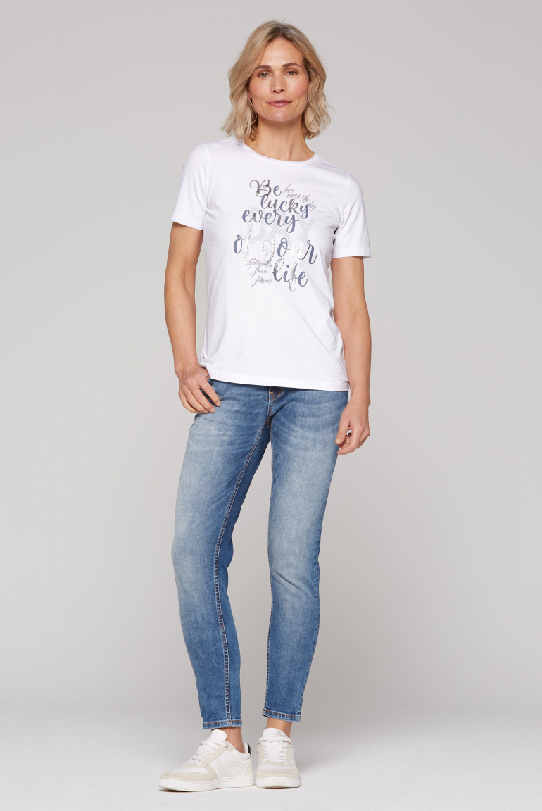 T-Shirt mit Wording Print