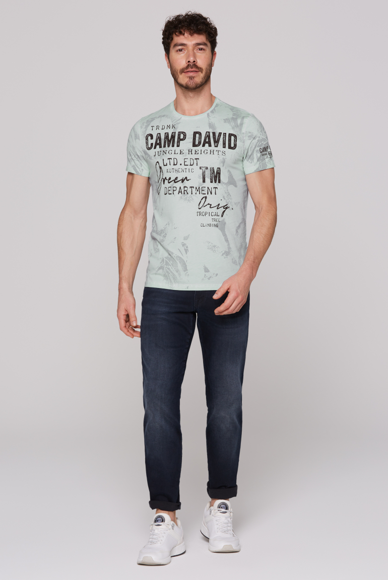 T-Shirt Oil Dyed mit All Over Print