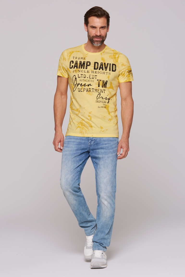 T-Shirt Oil Dyed mit All Over Print