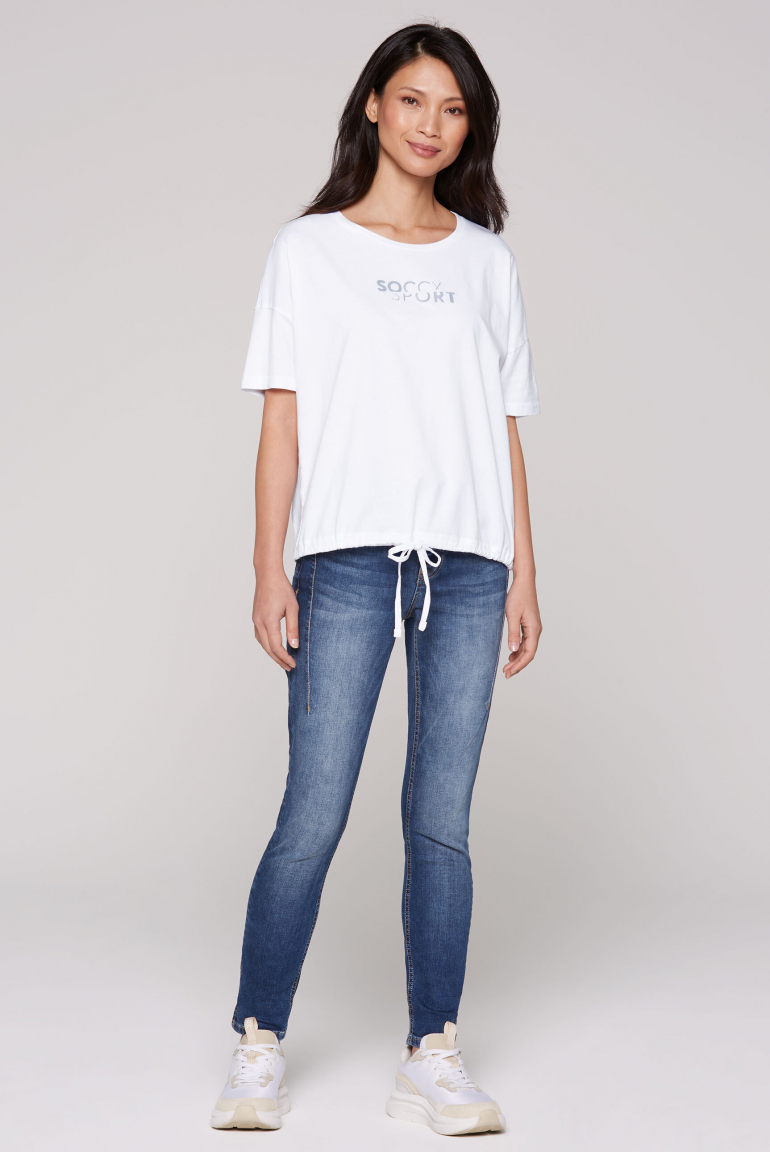 T-Shirt Oversized mit Bindebandsaum