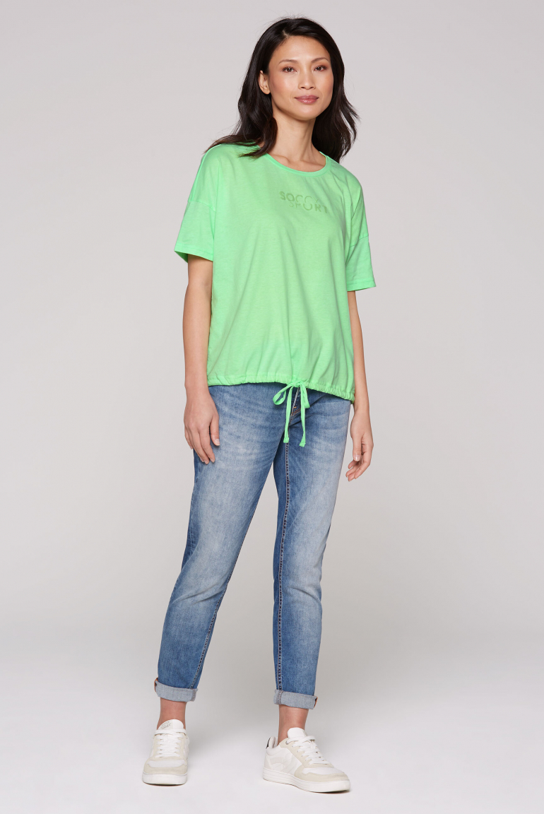 T-Shirt Oversized mit Bindebandsaum