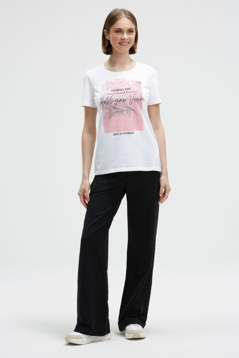 T-Shirt Rundhals mit Glitter Print