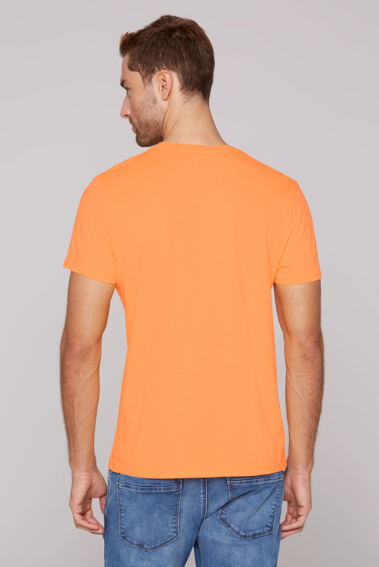T-Shirt Rundhals mit Label Print