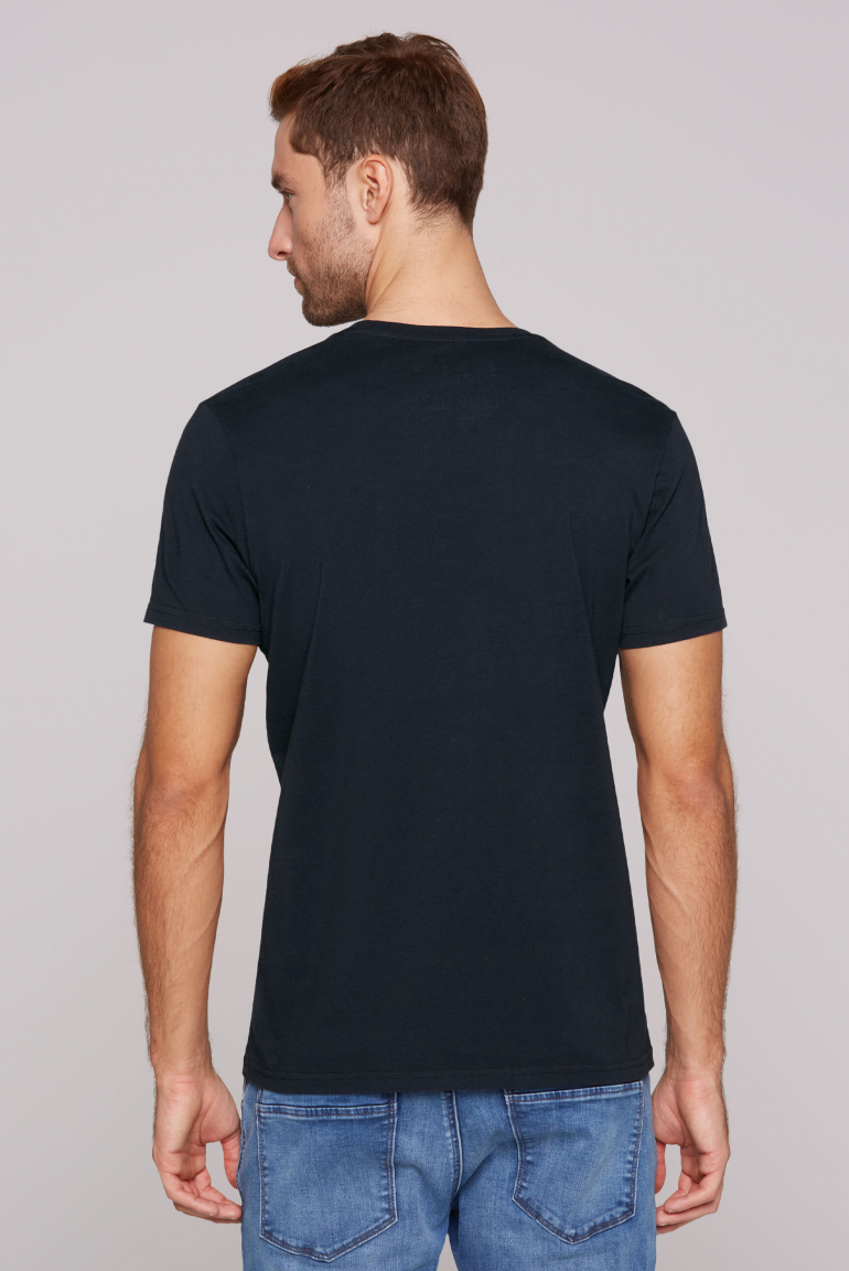 T-Shirt Rundhals mit Label Print