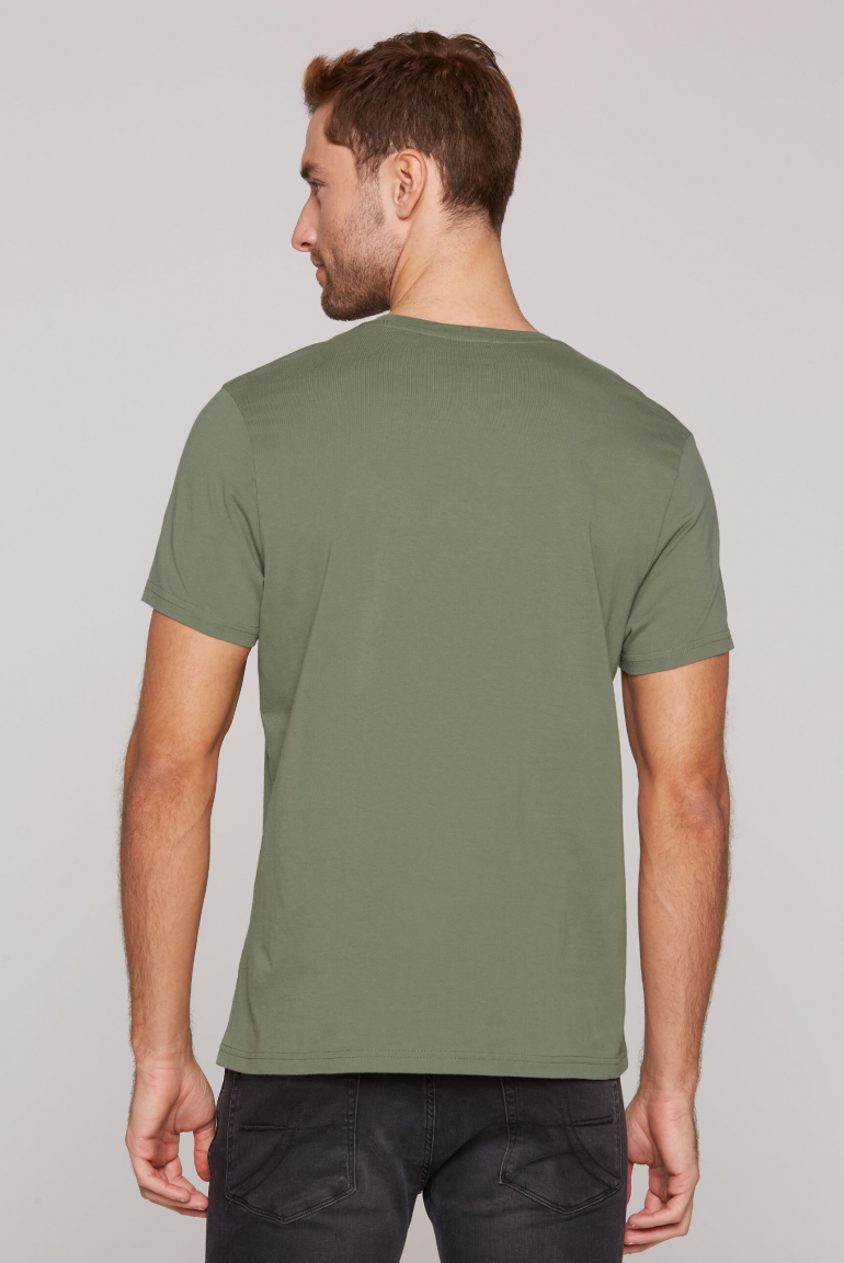 T-Shirt Rundhals mit Label Print