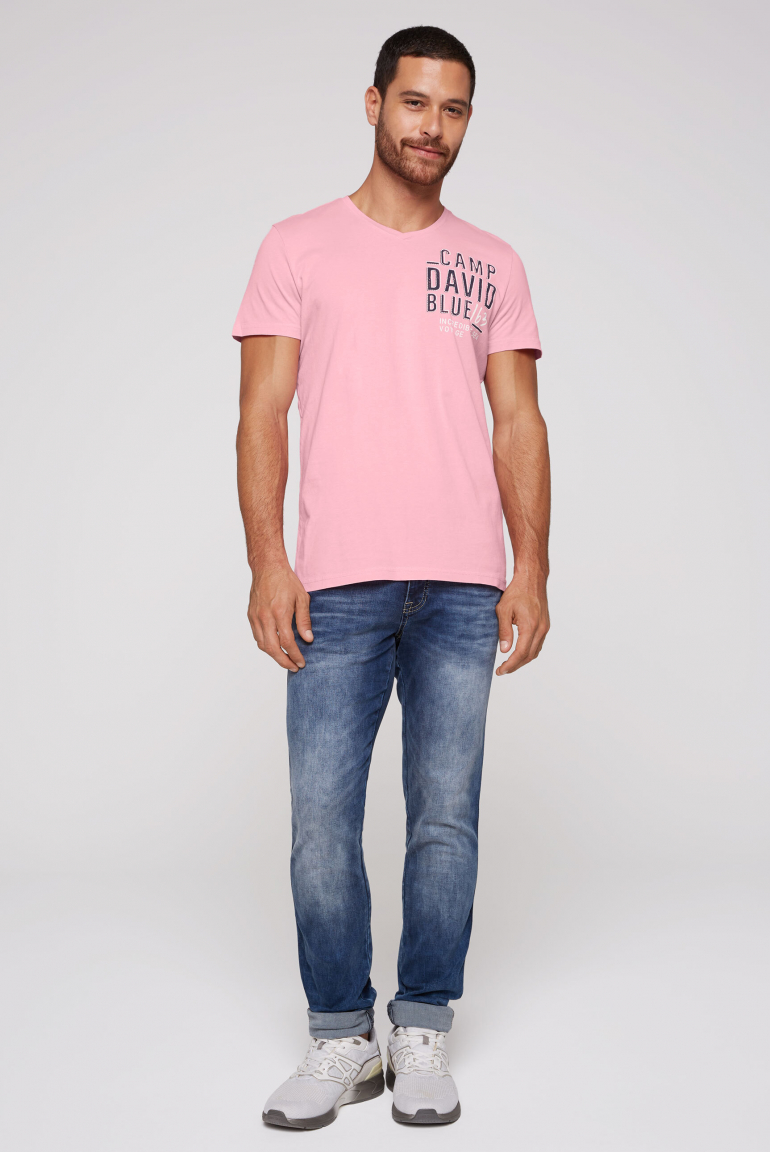 T-Shirt V-Neck mit Logo Artwork