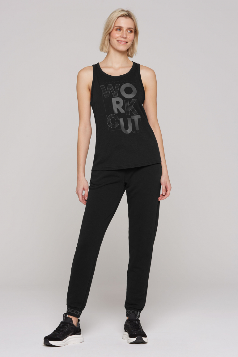 Top mit Artwork und Rücken-Cut-Out