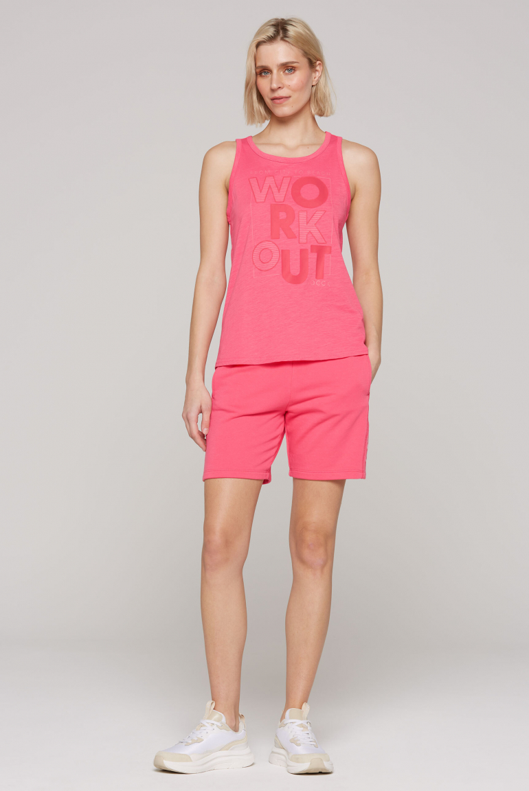 Top mit Artwork und Rücken-Cut-Out
