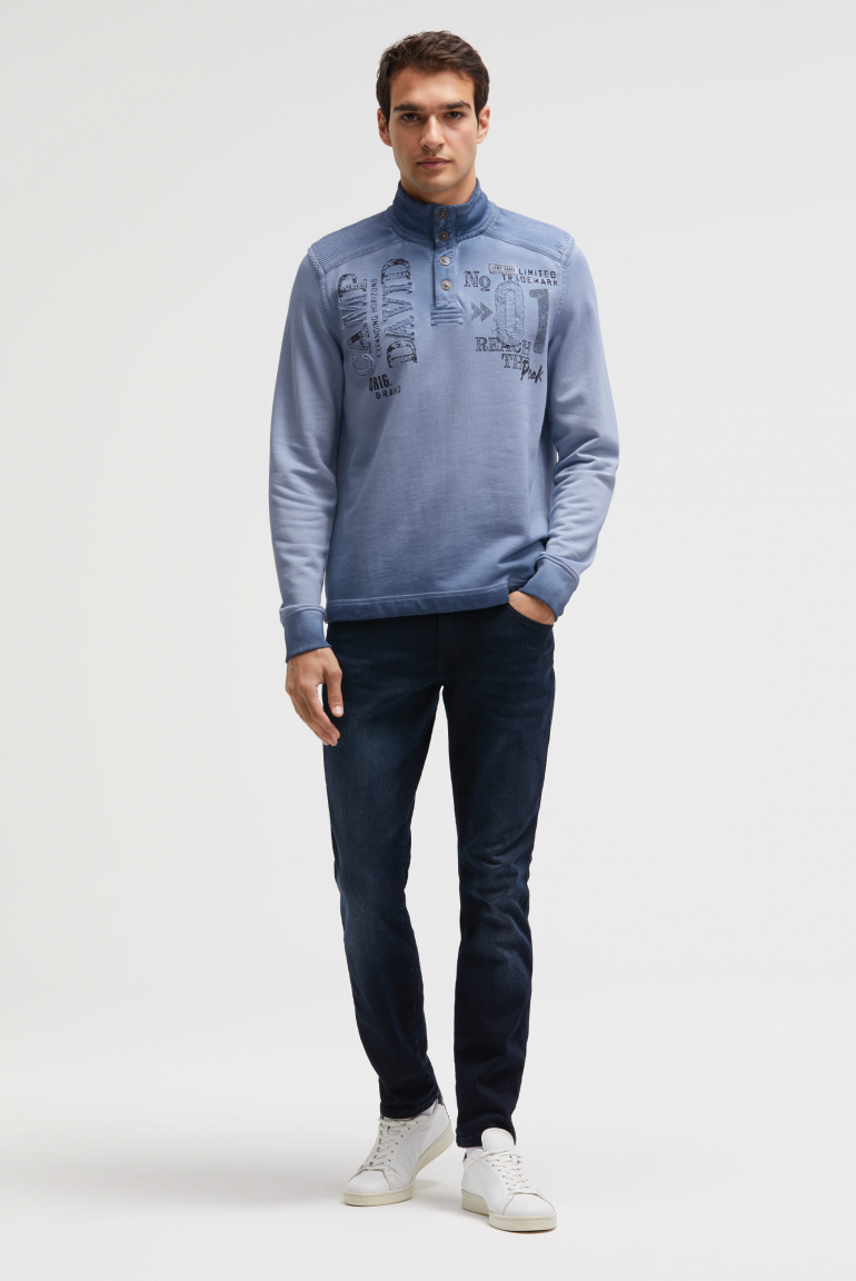 Troyer-Sweatshirt mit Strick-Details und Artworks