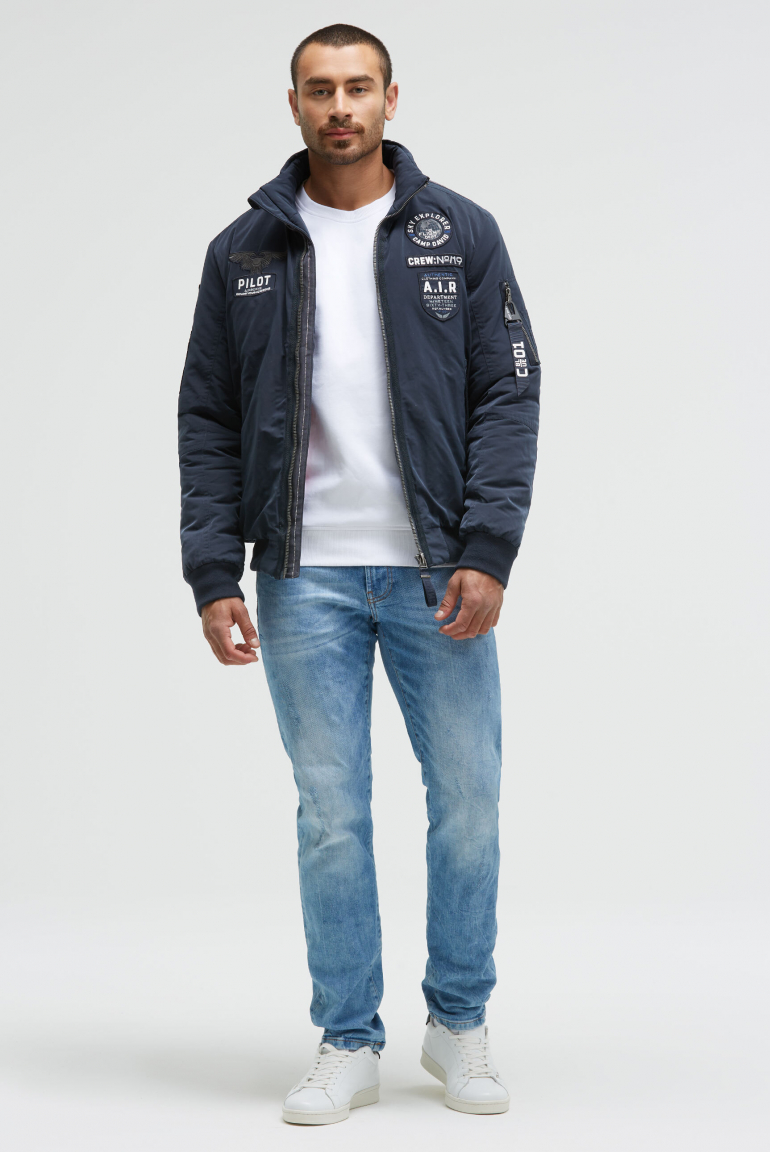 Wattierter Fliegerblouson mit Label Patches