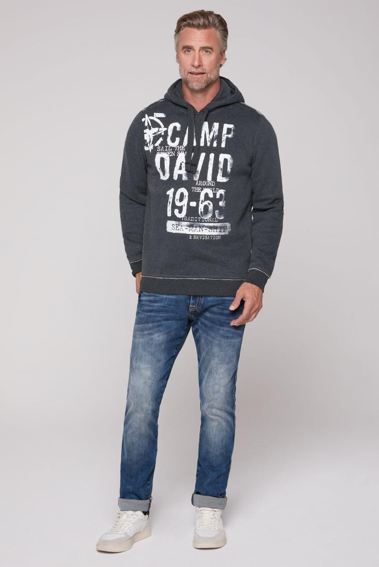 CAMP DAVID SOCCX Hoodie mit Watercolor Prints anthra melange