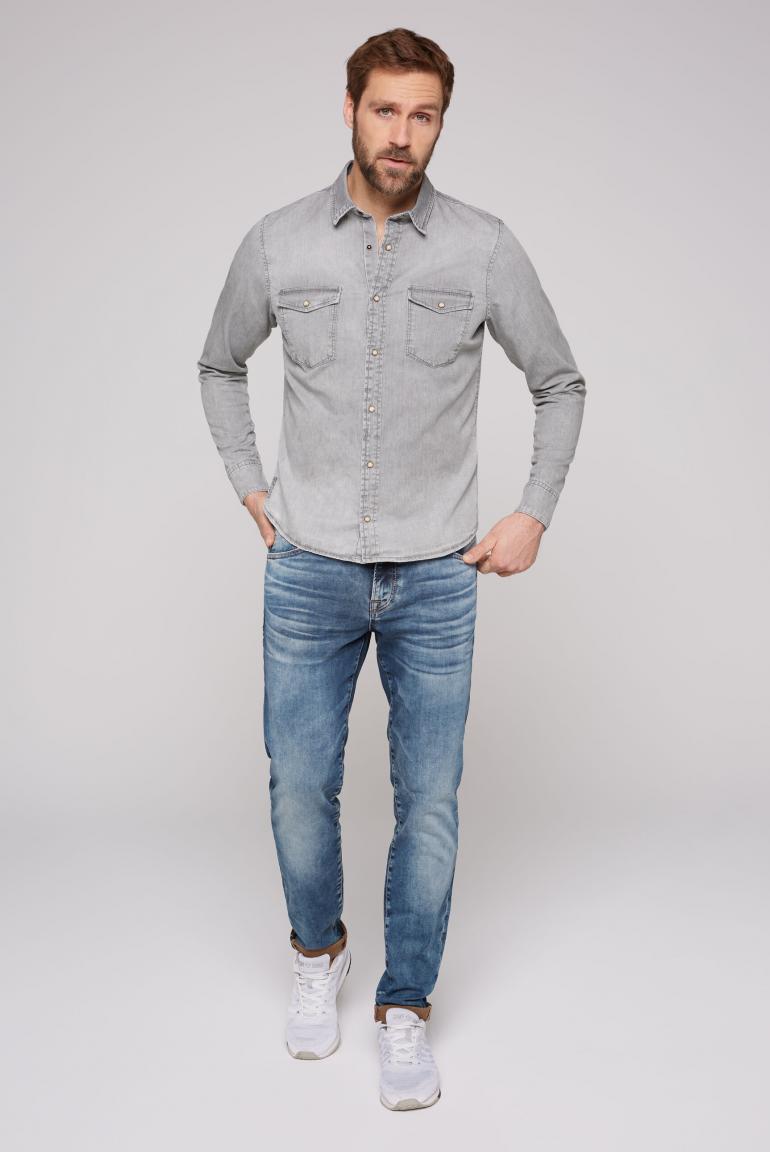 | vintage Jeanshemd Klappentaschen & grey CAMP light SOCCX mit DAVID