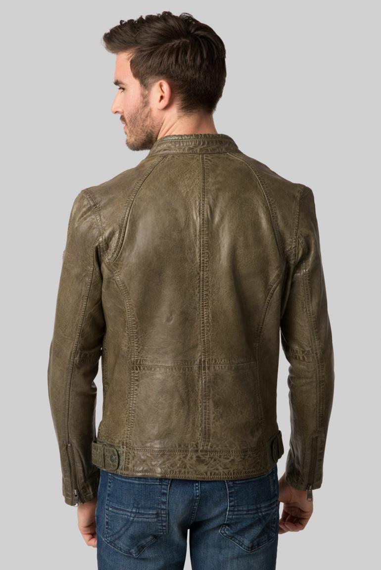 CAMP DAVID & SOCCX | Lederjacke im Vintage Look forest