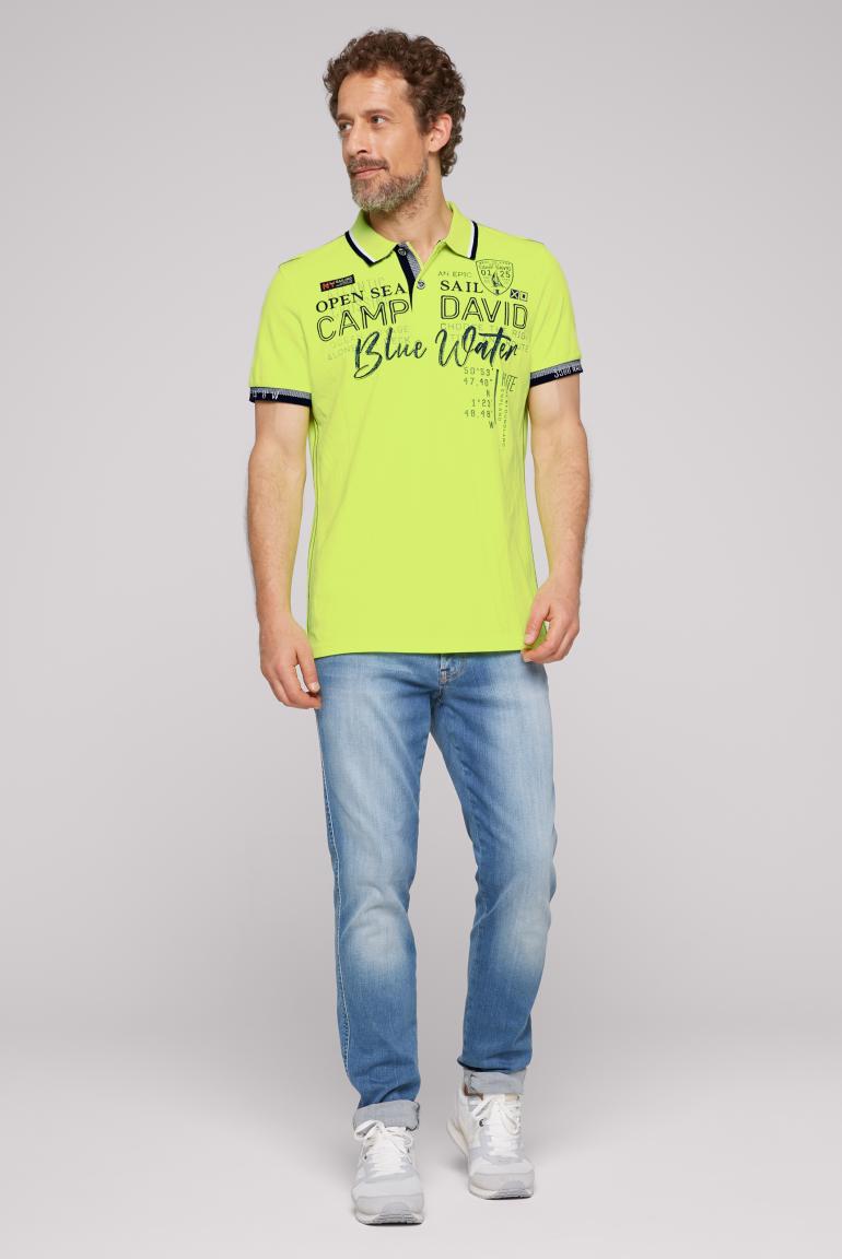 CAMP DAVID & SOCCX | Pikee-Polo mit Label-Applikationen neon lime