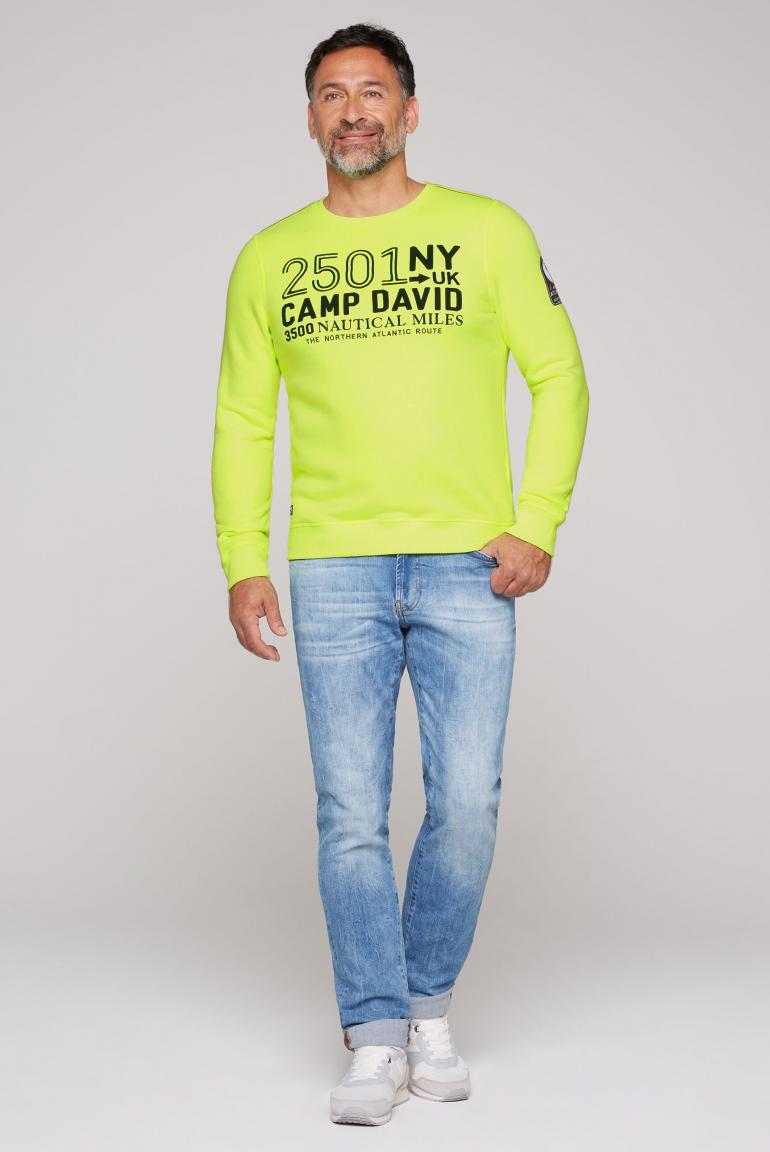 CAMP | mit DAVID & SOCCX Artwork neon lime Logo Sweatshirt