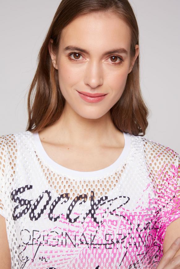 2-in-1 bedrucktes Mesh-Shirt mit Top