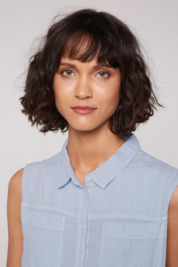Ärmellose Bluse aus Leinen