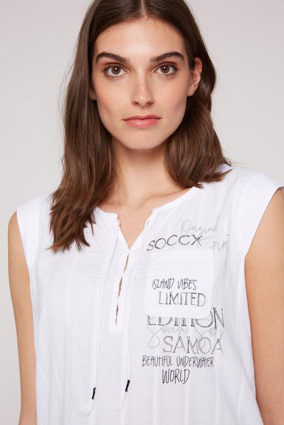 Ärmellose Bluse mit Rücken-Artwork