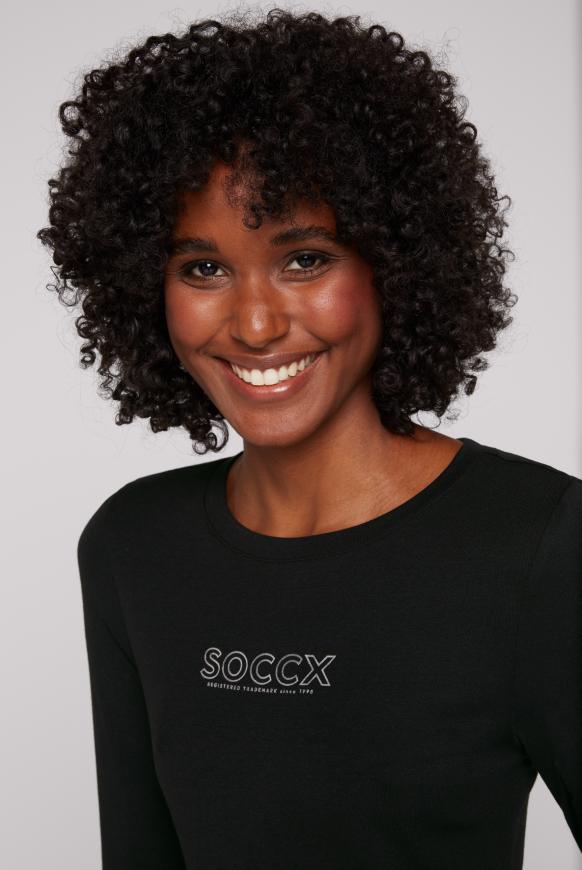 Basic Langarmshirt mit Foliendruck