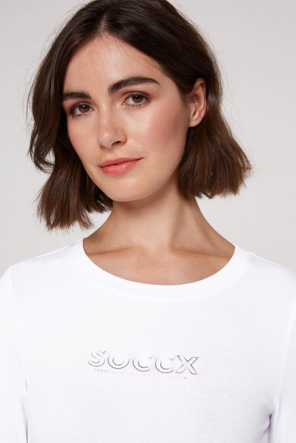 Basic Langarmshirt mit Foliendruck
