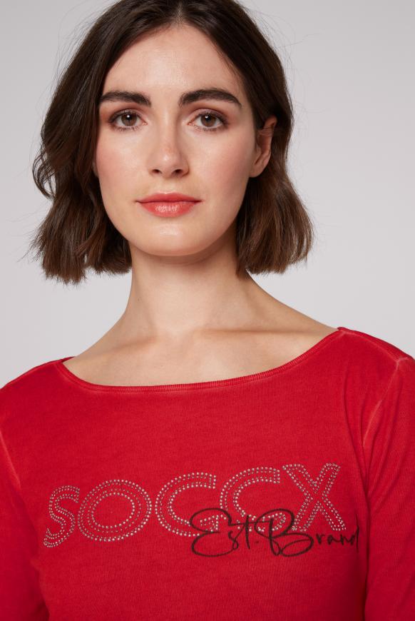 Basic Langarmshirt mit Logo Artwork