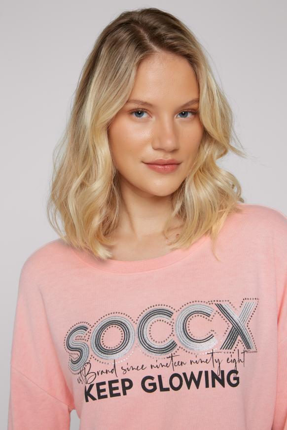 Basic Sweatshirt mit Glitter Print