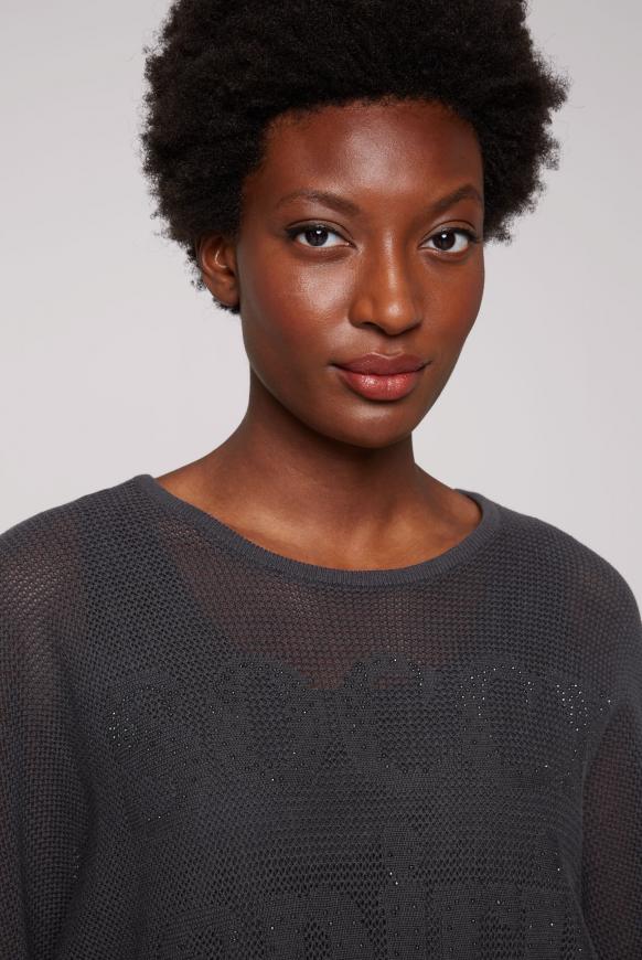 Cropped Mesh-Pullover mit Top, 2-in-1