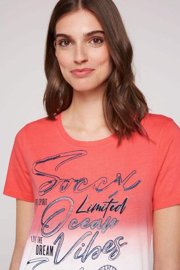 Dip Dye T-Shirt mit Rundhalsausschnitt