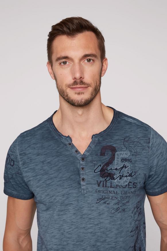 Henley-Shirt mit Label Artworks