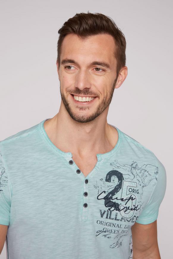 Henley-Shirt mit Label Artworks