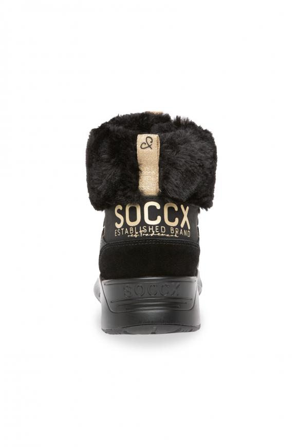 High Top Sneaker mit Fake-Fur-Schaft