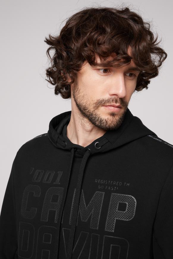 Hoodie im Materialmix mit Logo Artworks