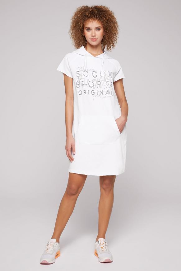 Hoodie-Kleid mit Label Print