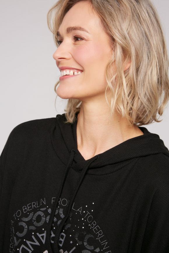 Hoodie Kurzarm aus Waffelpikee