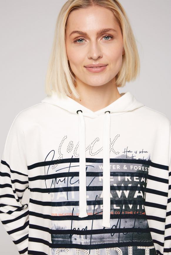 Hoodie mit Streifen- und Photoprint