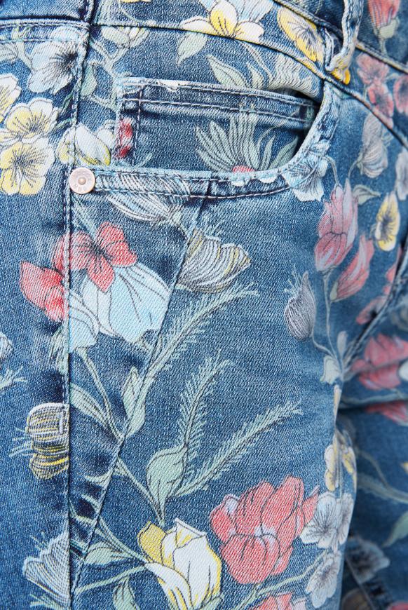 Jeans MI:RA mit Knopfleiste und Flower Print