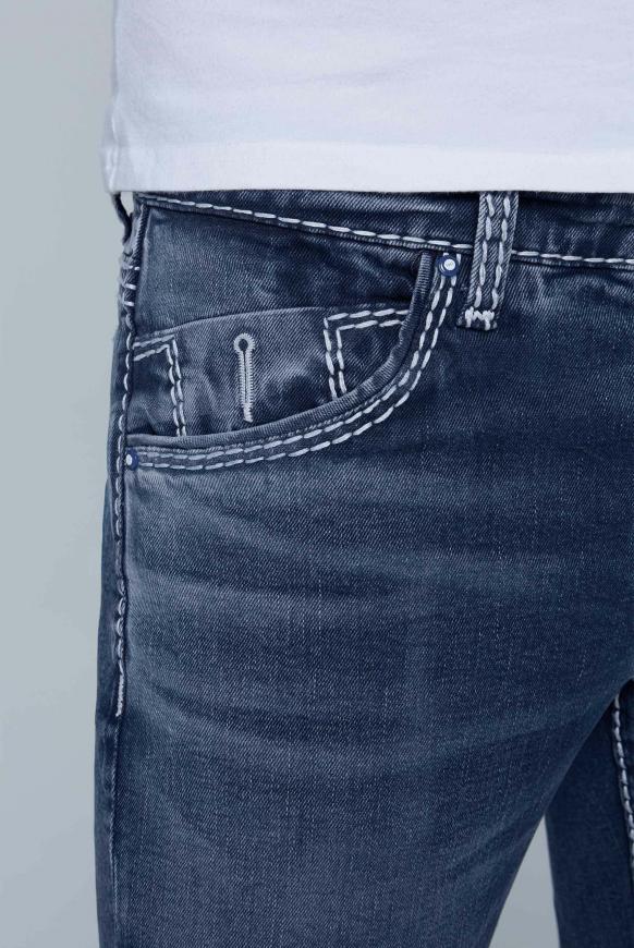 Jeans RO:BI mit Knopfverschluss und Used Look